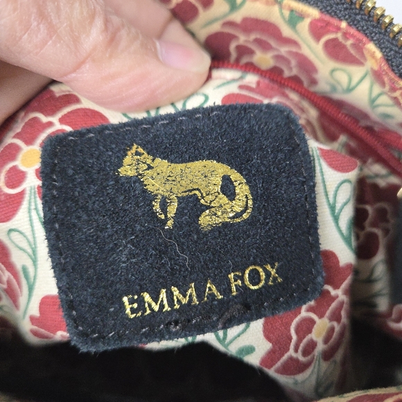 Emma Fox Flower Black Suede Purse - Picture 8 of 10